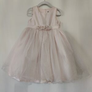 Cherokee Pink Tulle Dress 3T Rosettes Bow Princess Easter Party Sparkle Silk